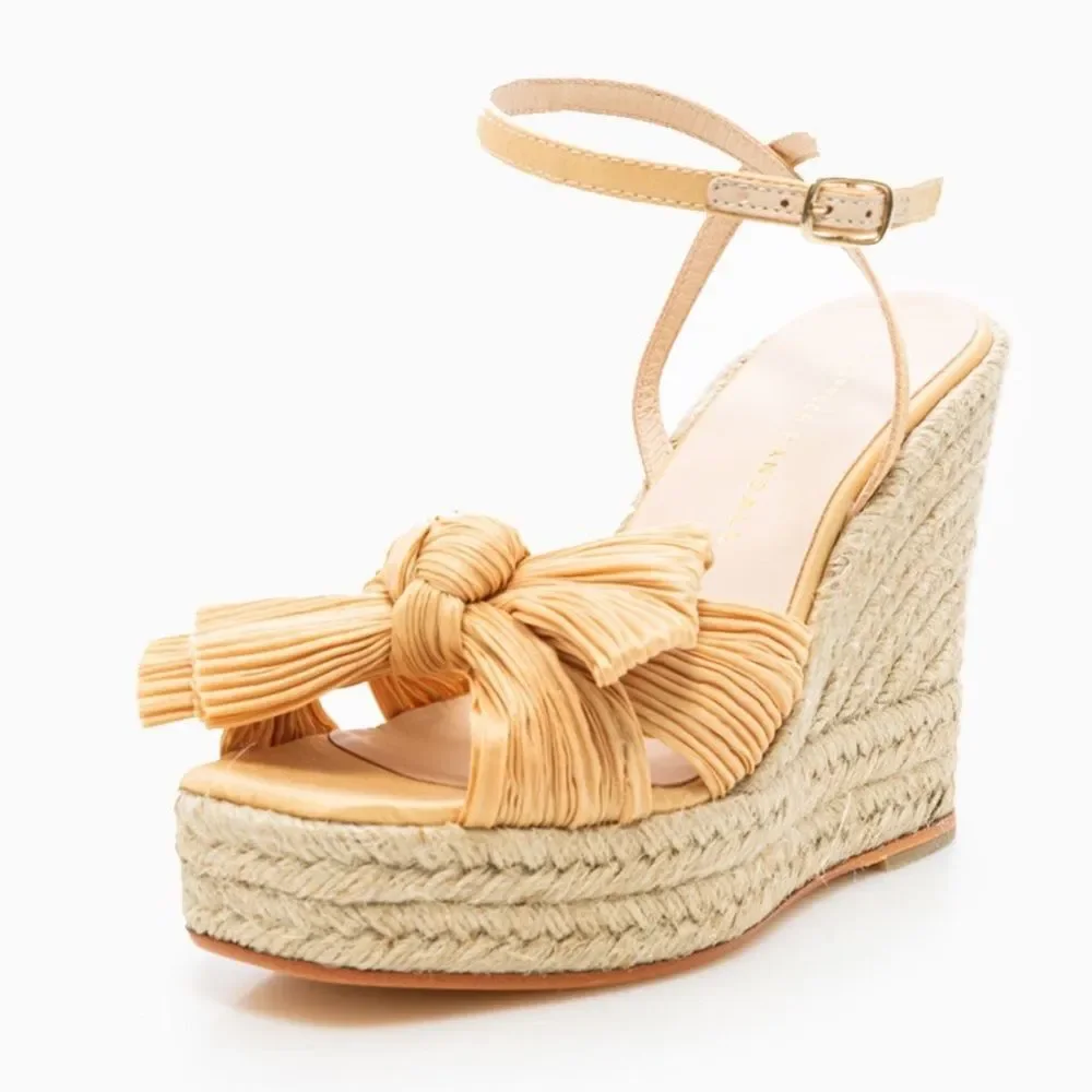 Loeffler Randall Peri Espadrille Wedge Sandals in Tan, New, Size EU 41 US 11